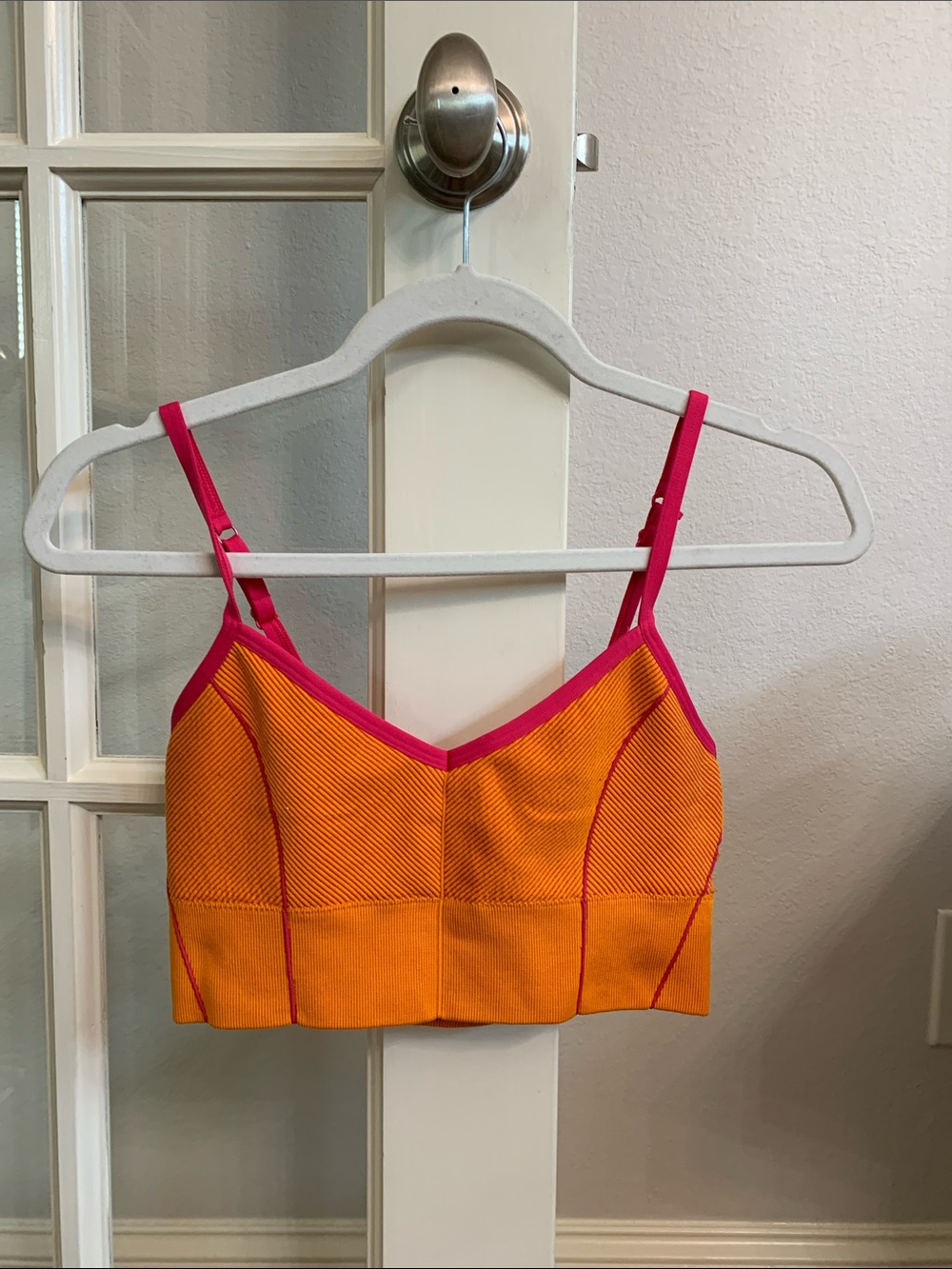 Aerie Orange and Hot Pink Seamless Crop Tank/ Sports Bra